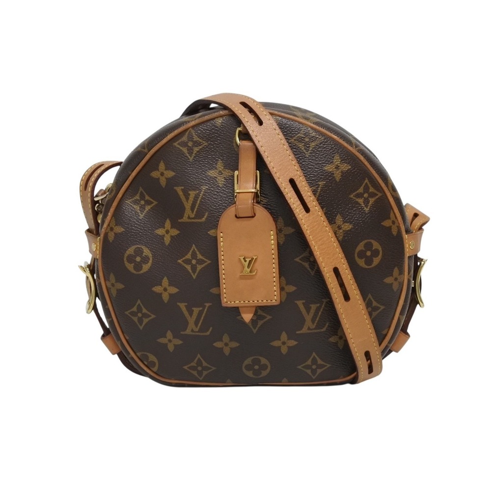 LOUIS VUITTON Boite Chapeau Souple Shoulder Bag Monogram Brown Natural Leather